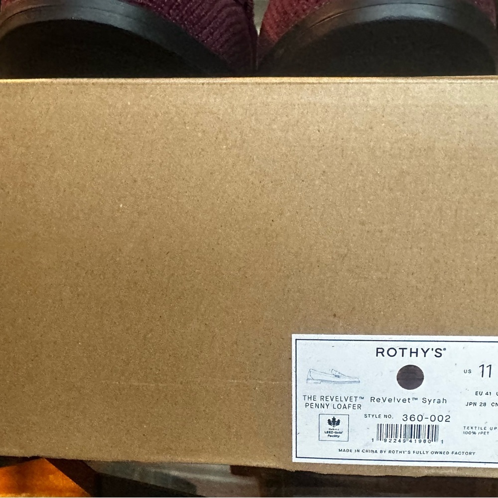 Rothy’s Revelvet Penny Loafer Syrah Size 11 New With Box - Picture 8 of 10